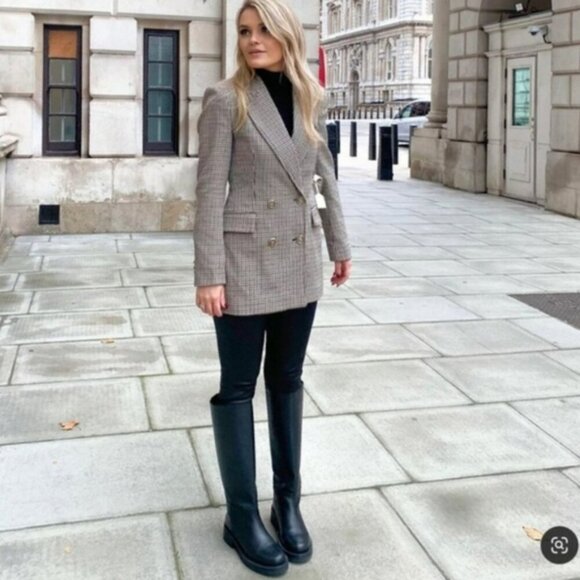 NWT Zara Blogger Favorites Plaid Double Breasted Women's Blazer Jacket Size XS. - Picture 3 of 16